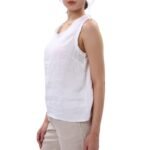 100 % lininiai moteriški marškinėliai be rankovių M dydis - Image 3