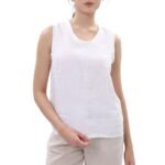 100 % lininiai moteriški marškinėliai be rankovių L dydis