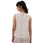 100 % lininiai moteriški marškinėliai be rankovių L dydis - Image 3