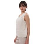 100 % lininiai moteriški marškinėliai be rankovių L dydis - Image 2