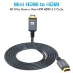 Mini HDMI į HDMI kabelis 0,3 m - Image 5