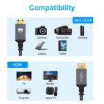 Mini HDMI į HDMI kabelis ištemptas ilgis iki 1,5 m - Image 3
