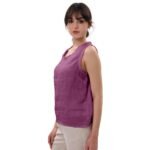 100 % lininiai moteriški marškinėliai be rankovių M dydis - Image 2