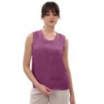100 % lininiai moteriški marškinėliai be rankovių M dydis