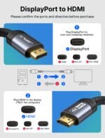 DisplayPort į HDMI kabelis 3M 4K 30Hz paauksuotas - Image 2