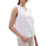 100 % lininiai moteriški marškinėliai be rankovių L dydis - Image 2