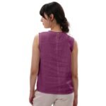 100 % lininiai moteriški marškinėliai be rankovių M dydis - Image 3