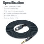 Twozoh XLR kištuko ir 6,35 mm TRS jungties kabelis 5 m ilgio - Image 5