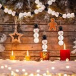 80 dekoratyvinių kalėdinių medinių karoliukų 20 mm - Image 4