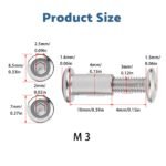 10vnt M3x10 mm baldų jungiamieji varžtai - Image 2