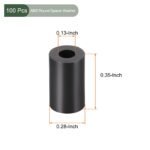 YOKIVE 100 vnt. juodų apvalių tarpiklių M3 varžtams (ABS 3,2 mm x 7 mm x 9 mm) - Image 2