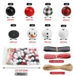 80 dekoratyvinių kalėdinių medinių karoliukų 20 mm - Image 2