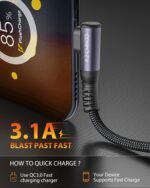 „CONMDEX“ USB–USB C laidas, USB 3.1 Gen2, 20 cm, 10 Gbps - Image 4