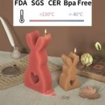 3D velykinio zuikučio silikoninės žvakių formos, 2 vnt. - Image 5