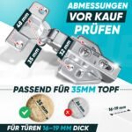 35 mm švelniai užsidarantys virtuvės ir spintelių durų vyriai (4 vnt) - Image 2