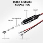 Cigarečių lizdo adapteris, su 10 cm kabeliu, 12V 10A - Image 3