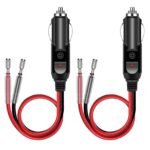 Cigarečių lizdo adapteris, su 10 cm kabeliu, 12V 10A