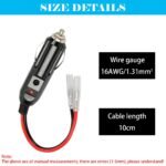 Cigarečių lizdo adapteris, su 10 cm kabeliu, 12V 10A - Image 2