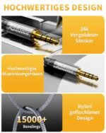 3,5 mm „Aux“ laidas „HiFi Stereo“ su mikrofono palaikymu – 1,2 m - Image 3