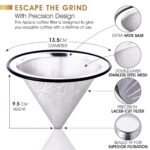 Nerūdijančio plieno kavos filtras suderinamas su „Chemex“, „Hario“, „Bodum“ - Image 3