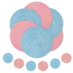 Apvalūs medvilniniai padėklai, 6 vnt.