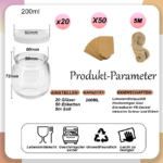 Jogurto indeliai su dangteliais 20vnt 200ml - Image 2