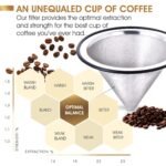 Nerūdijančio plieno kavos filtras suderinamas su „Chemex“, „Hario“, „Bodum“ - Image 2