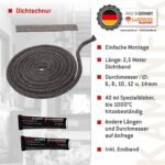 Krosnelės sandarinimo virvė 8mm x 2,5 m su klijais - Image 4