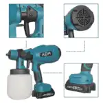 Akumuliatorinis dažų purkštuvas (suderinamas su Makita 18v bazės baterija) - Image 6