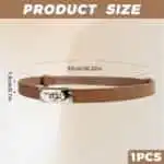 „LumiSyne“ Moteriškas plonas odinis diržas - Image 3