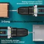 „Sundpey“ 21 V belaidis gręžtuvas-suktuvas su 2 x 2,0 Ah - Image 5